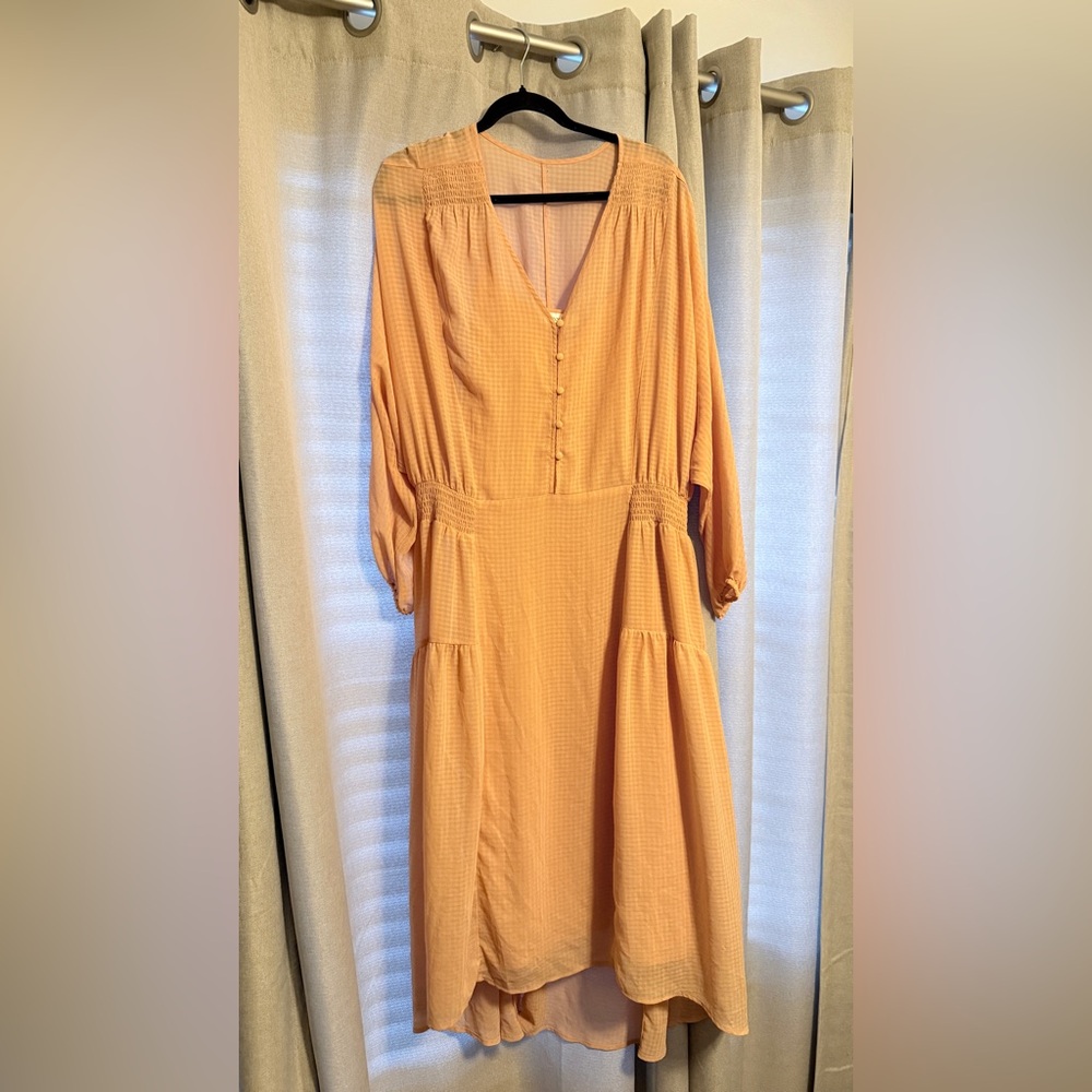 NWT Prologue Women's Coral Balloon Long Sleeve Dress Size XXL